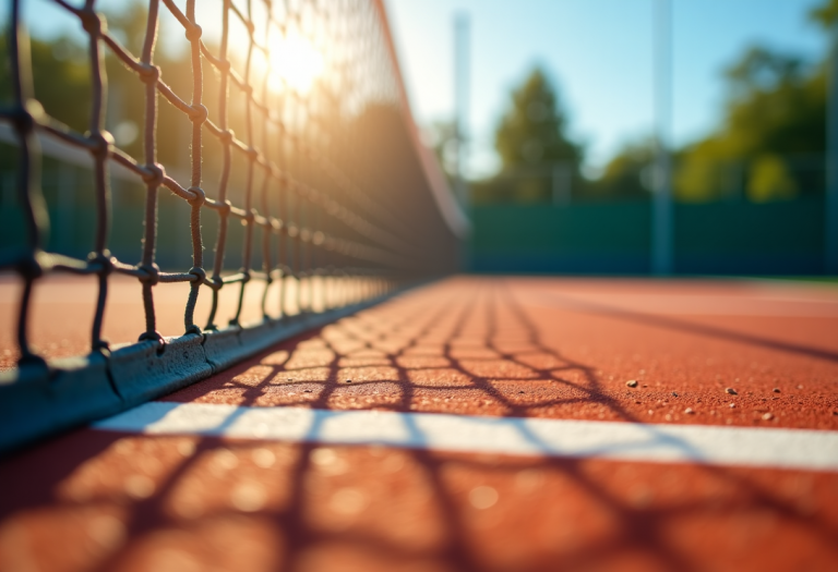 Bogdan Pavel in azione durante un torneo di tennis