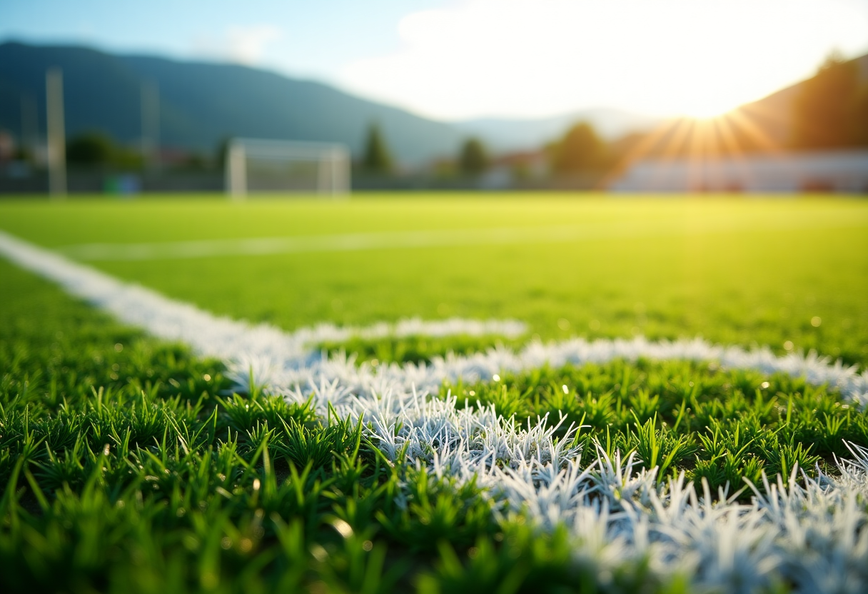 Giocatori di calcio cilentano in azione durante una partita