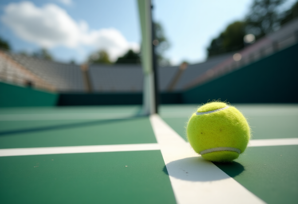 Carlos Alcaraz in azione durante un torneo di tennis