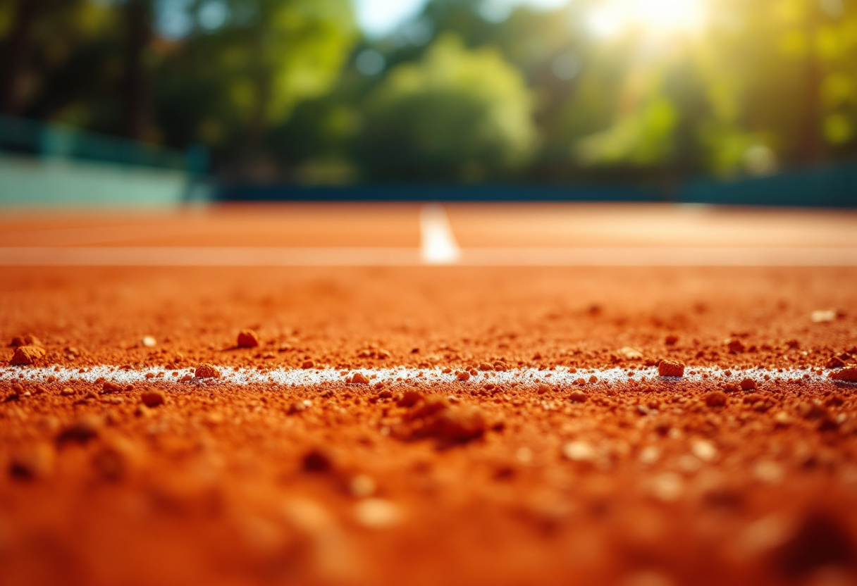 Giocatori di tennis in azione al Challenger Maia