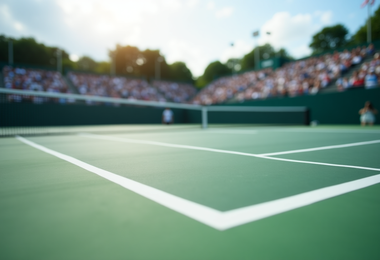 Diego Forlán durante il suo debutto nel tennis a Montevideo