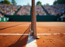 Novak Djokovic in azione durante un torneo di tennis