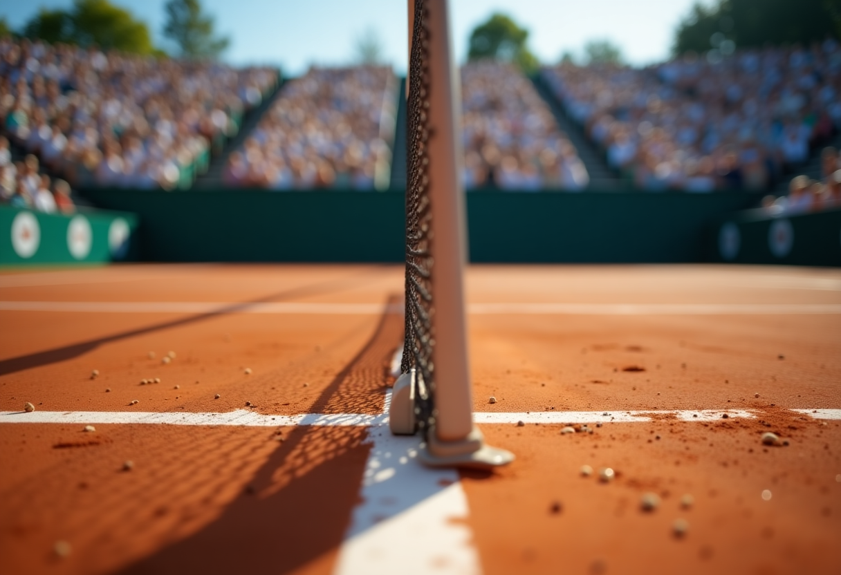 Novak Djokovic in azione durante un torneo di tennis