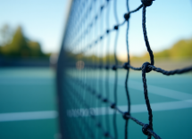 Federico Bortolotti in azione sul campo da tennis