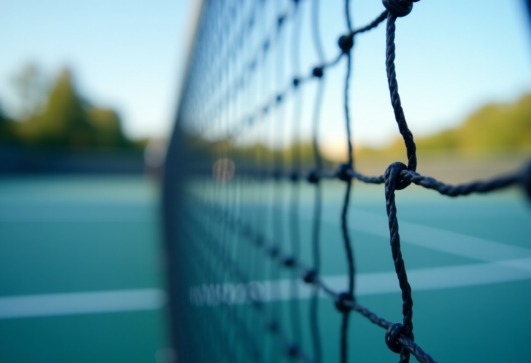 Federico Bortolotti in azione sul campo da tennis