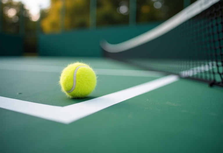 Federico Cinà in azione durante un torneo di tennis