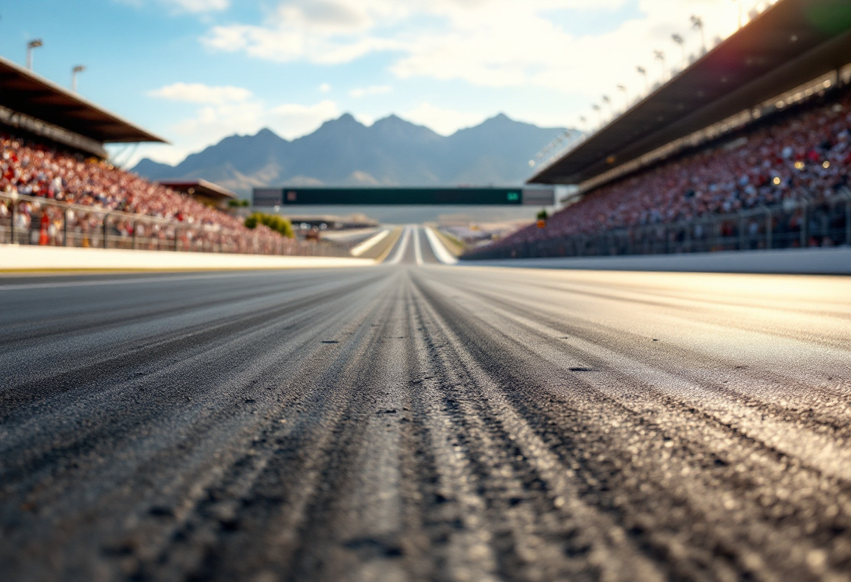 Ferrari in pista durante il Gran Premio di Las Vegas