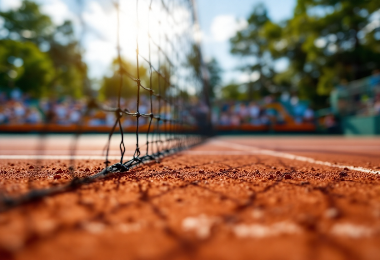 Francesco Passaro durante il match al Challenger di Maia