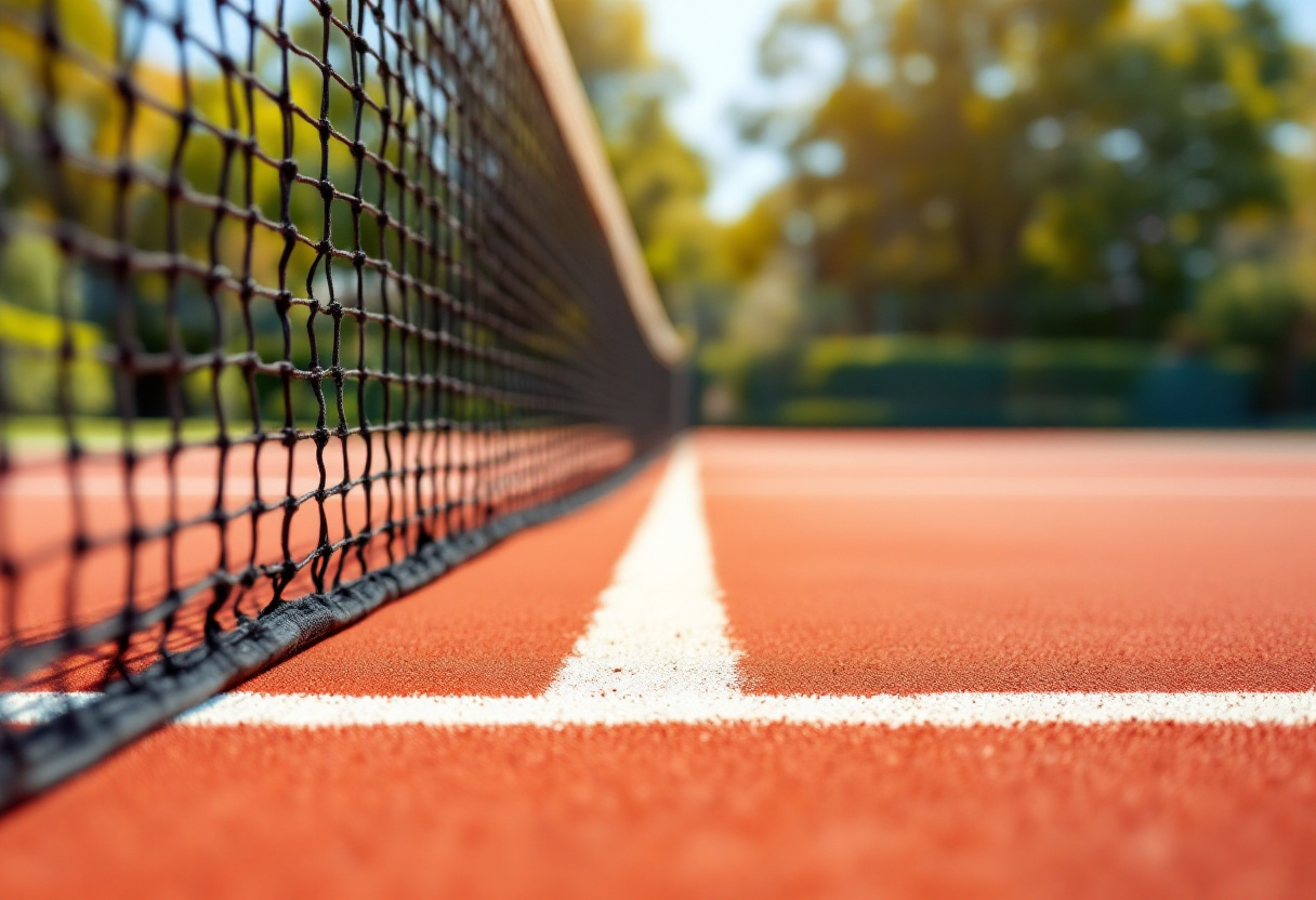 Giocatori di tennis italiani in azione sul campo