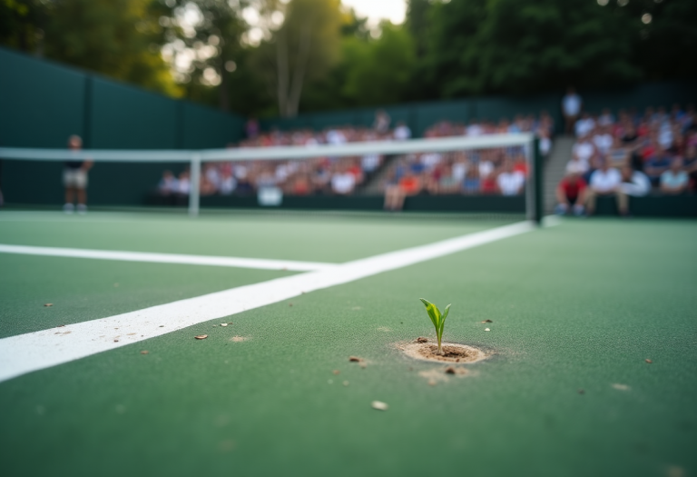 Giocatori di Giappone e Romania in azione nella Billie Jean King Cup