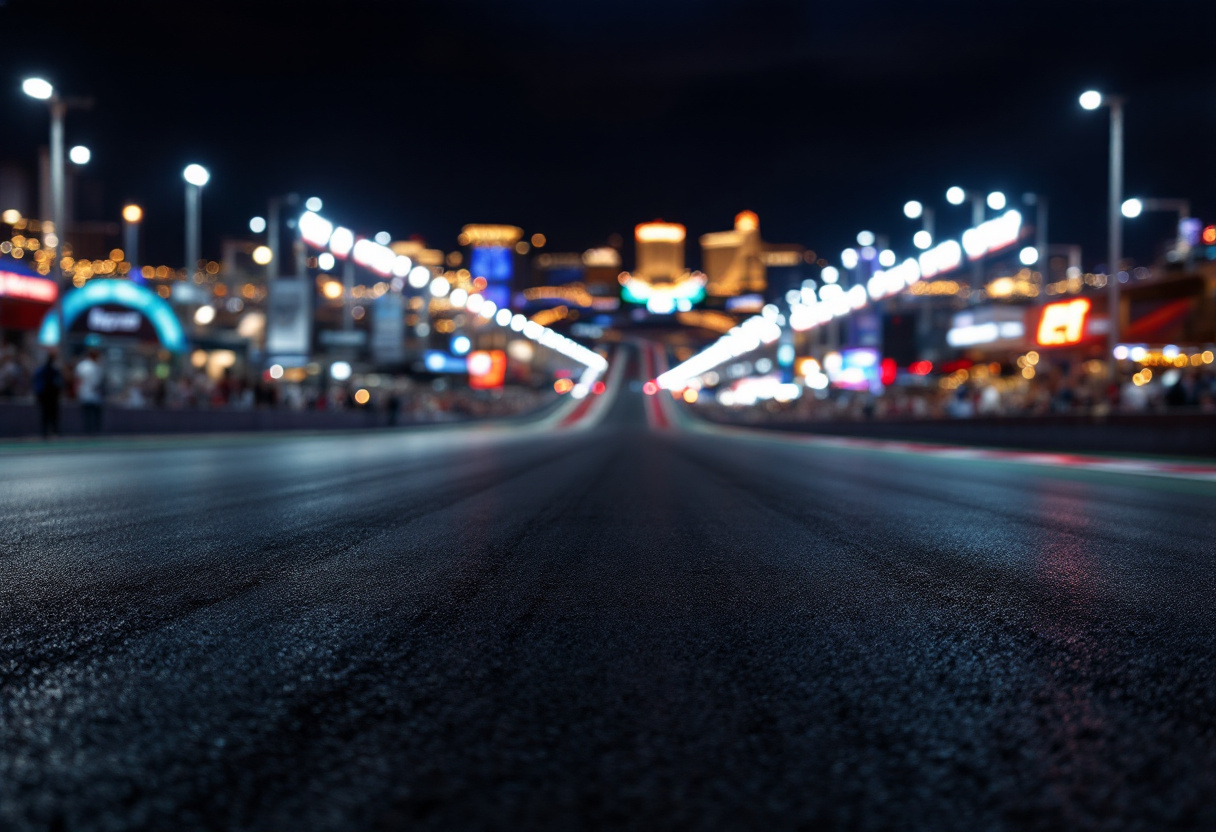 Auto da corsa in azione al Gran Premio di Las Vegas