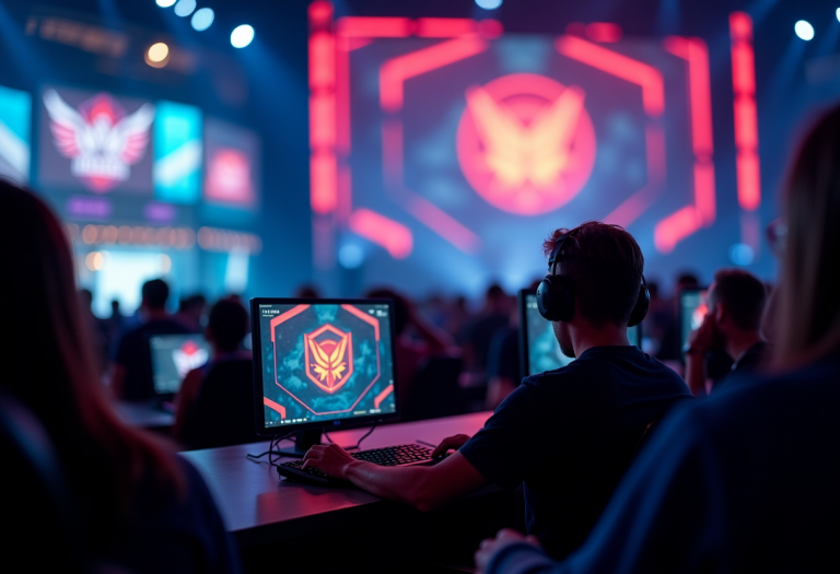 Giocatori concentrati in un torneo di esports nel 2023