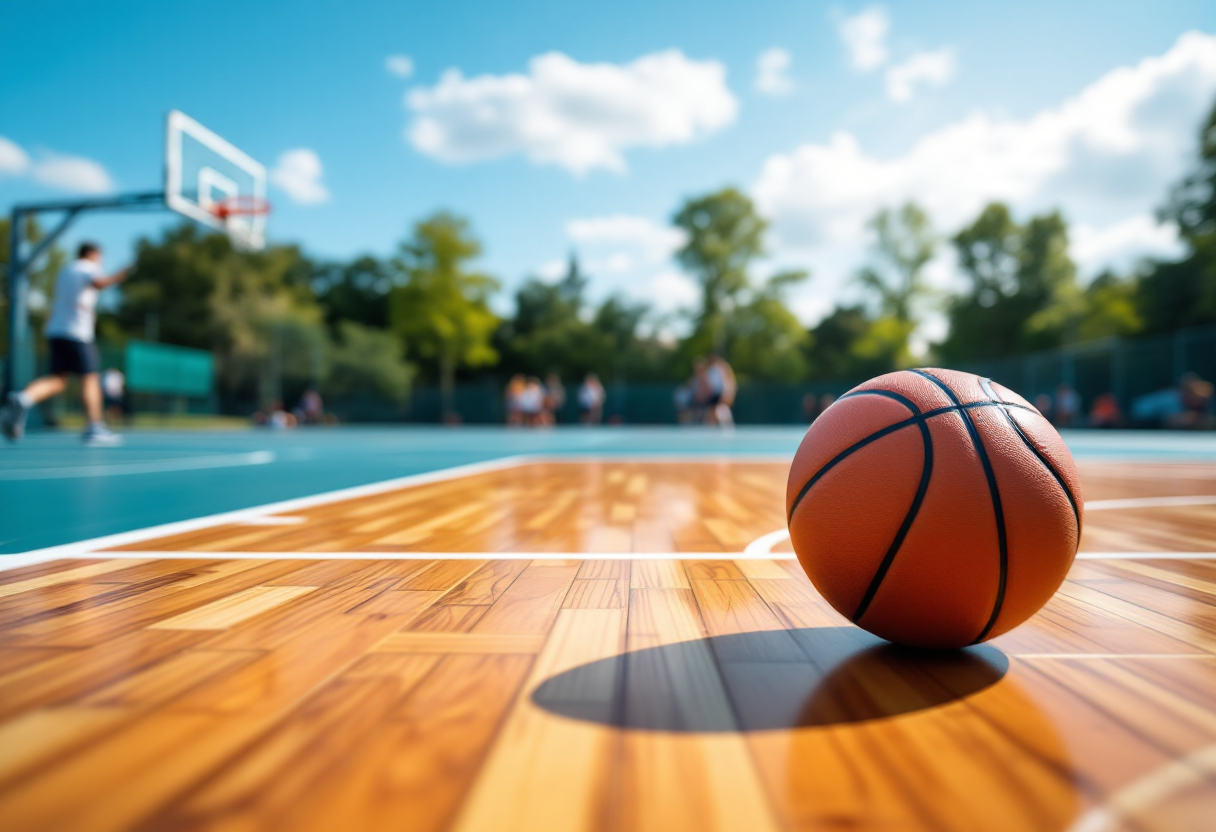 Giocatori in azione durante il III Trofeo di basket Endas Sicilia