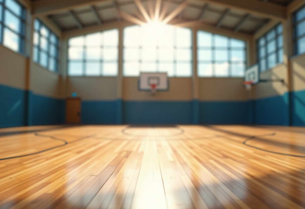 Giocatori del Napoli Basket in allenamento prima della trasferta