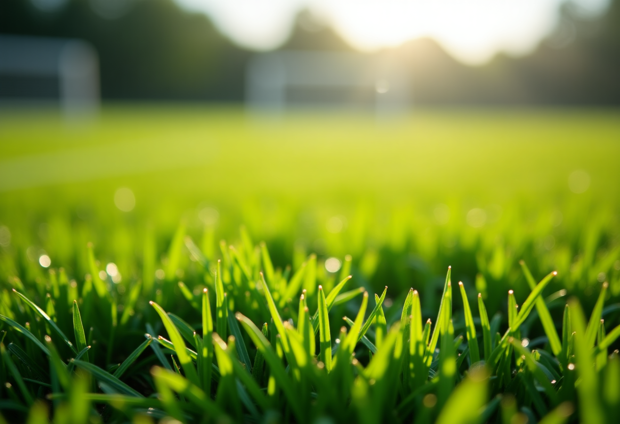 Giocatore di calcio infortunato sul campo