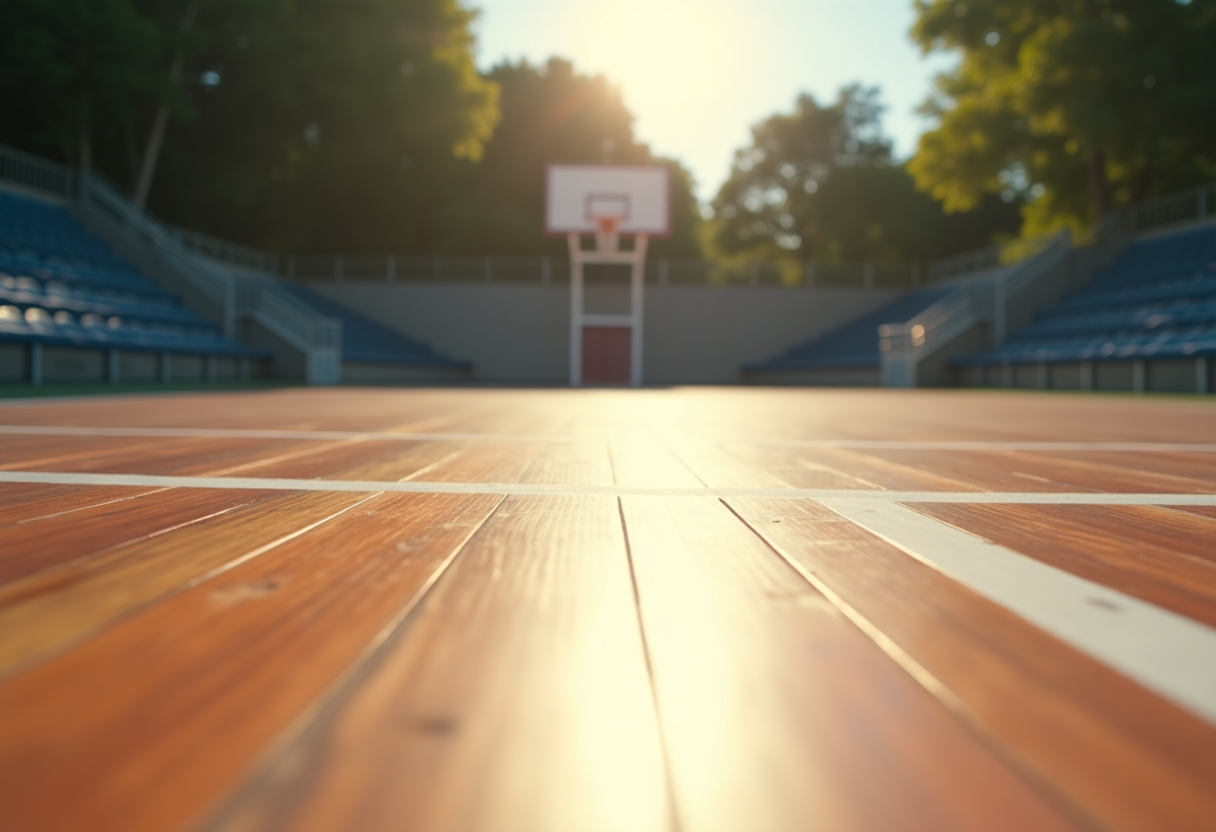 Giocatori di basket collegiale in azione durante la stagione