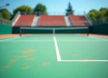 Luca Nardi in azione durante un torneo di tennis