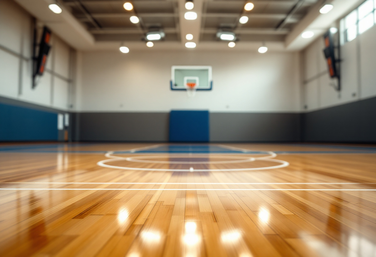 Giocatrici in azione durante il campionato di basket femminile