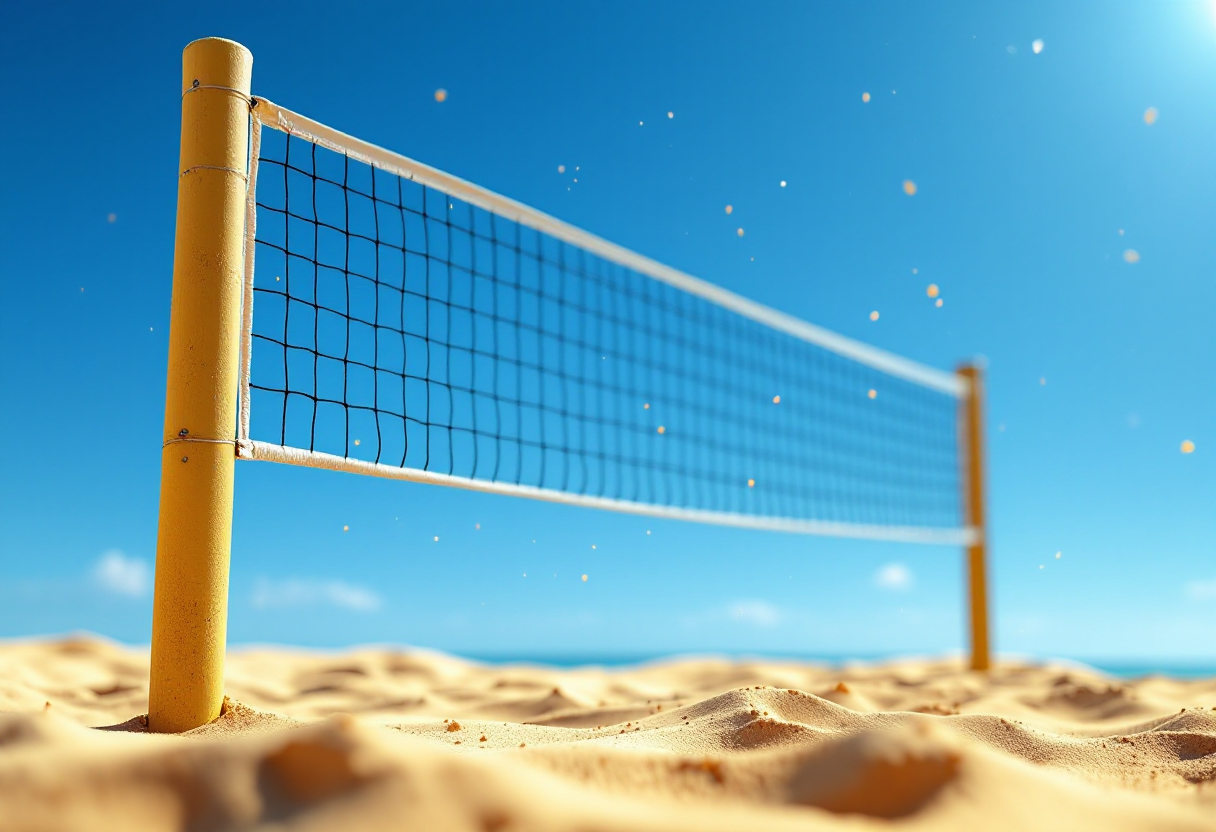 Paolo Nicolai in azione nel beach volley italiano