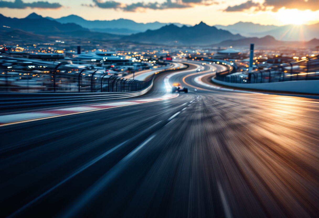 Piloti di Formula 1 in azione durante le qualifiche a Las Vegas