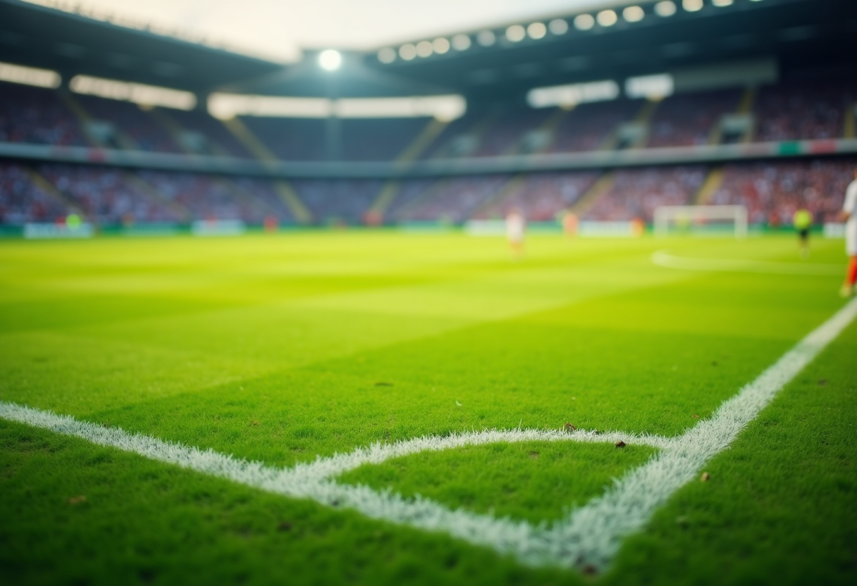 La Roma in campo durante la partita di Europa League