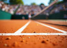 Giocatori di tennis in azione durante le semifinali