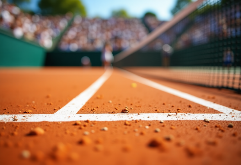 Giocatori di tennis in azione durante le semifinali