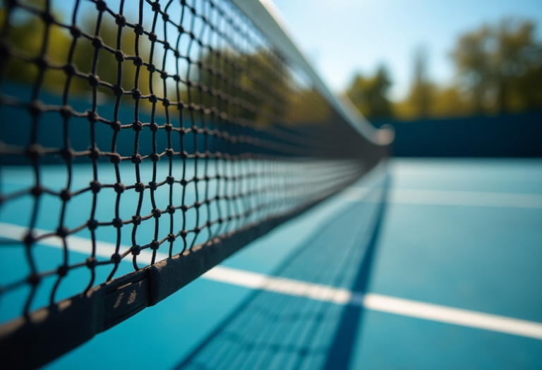 Giocatori di tennis in azione durante una partita di alto livello