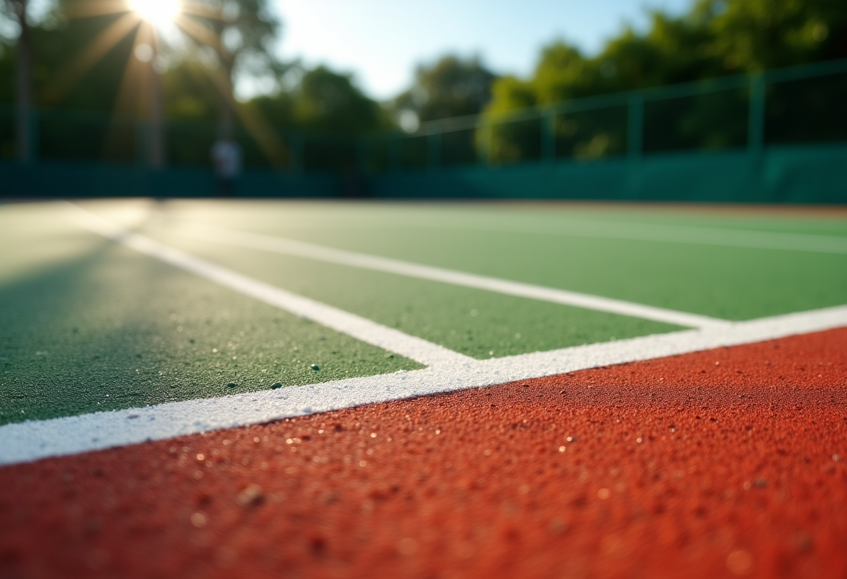 Giocatori di tennis su diverse superfici di gioco