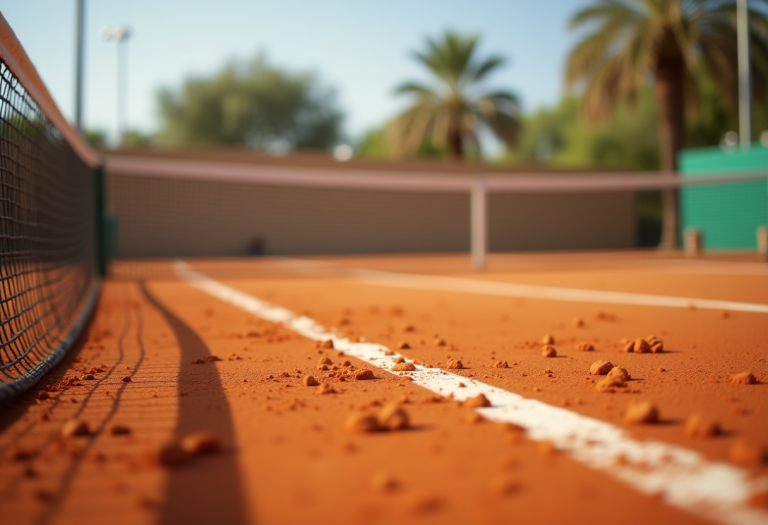 Giocatori di tennis in azione durante il torneo in Arabia Saudita