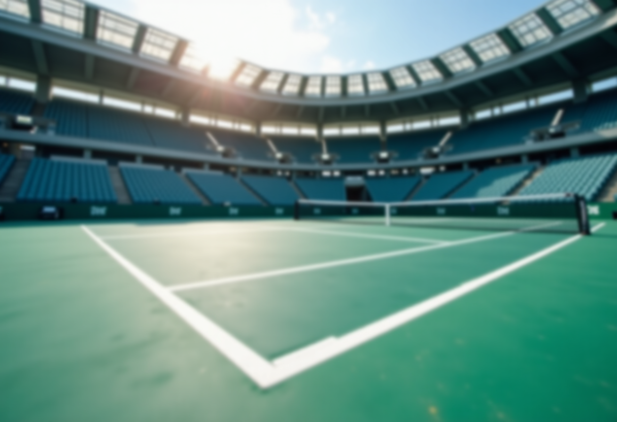 Giocatori di tennis in azione alla World Tennis League