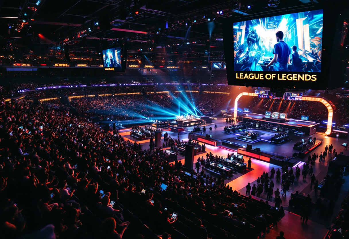 Giocatori in azione durante il Campionato Mondiale di League of Legends 2024