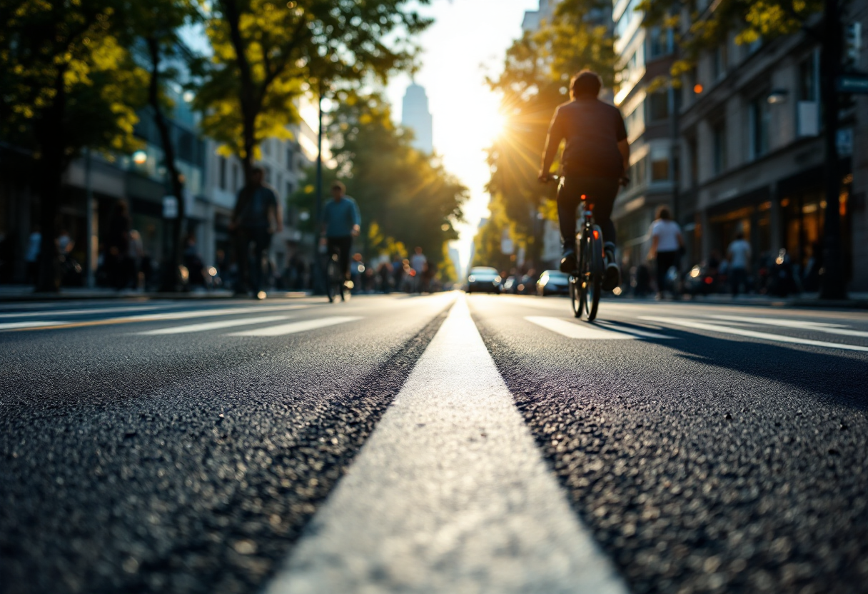 Ciclisti su una strada panoramica italiana