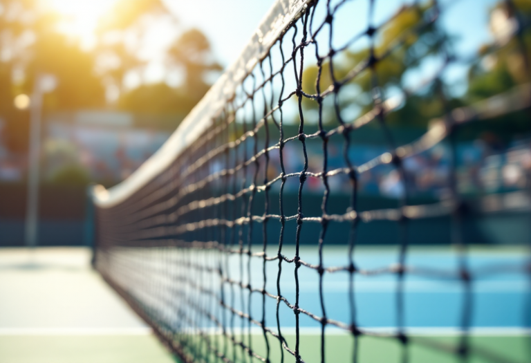 Angelica Sara durante il suo debutto nel tennis