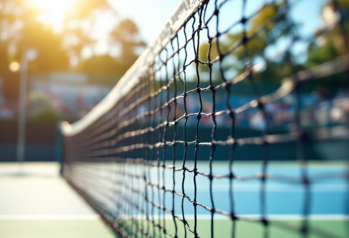 Angelica Sara durante il suo debutto nel tennis