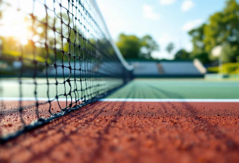 Dominic Thiem in azione durante un torneo di tennis