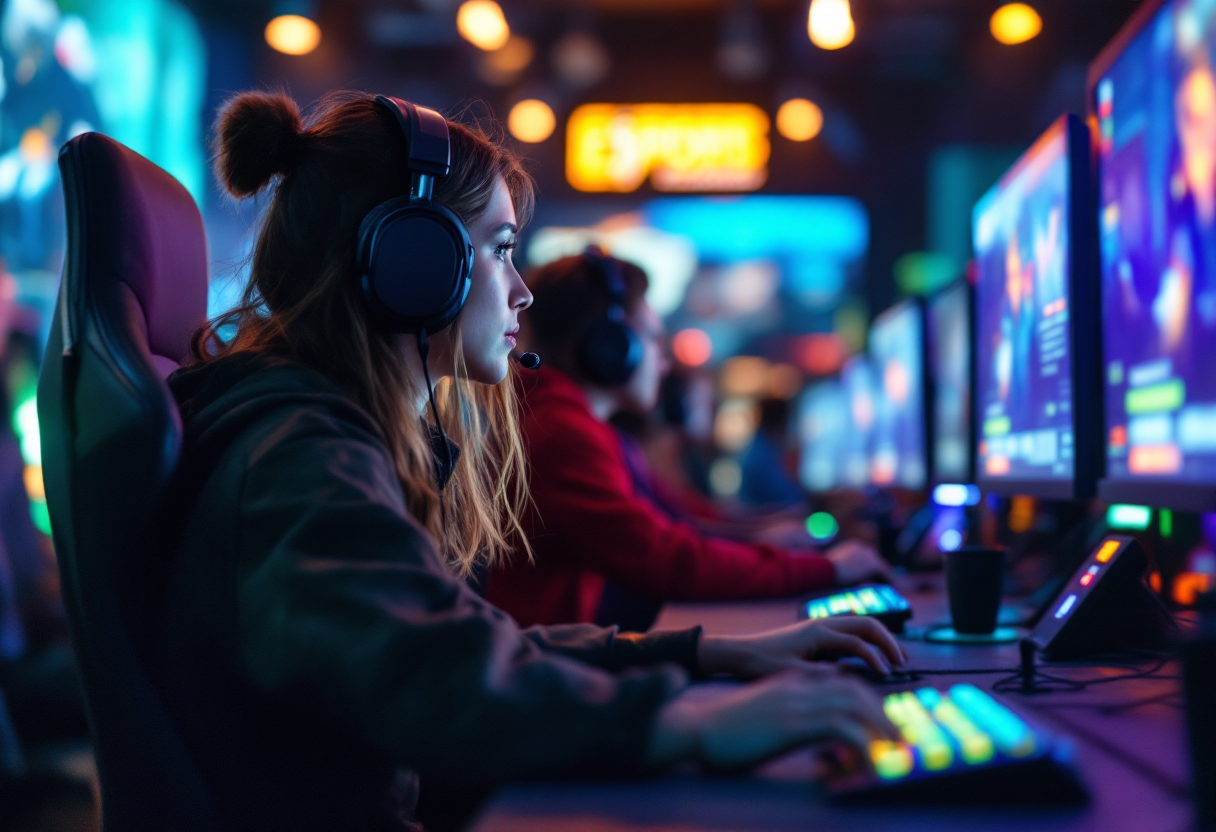 Giovani studenti coinvolti negli esports per l'educazione