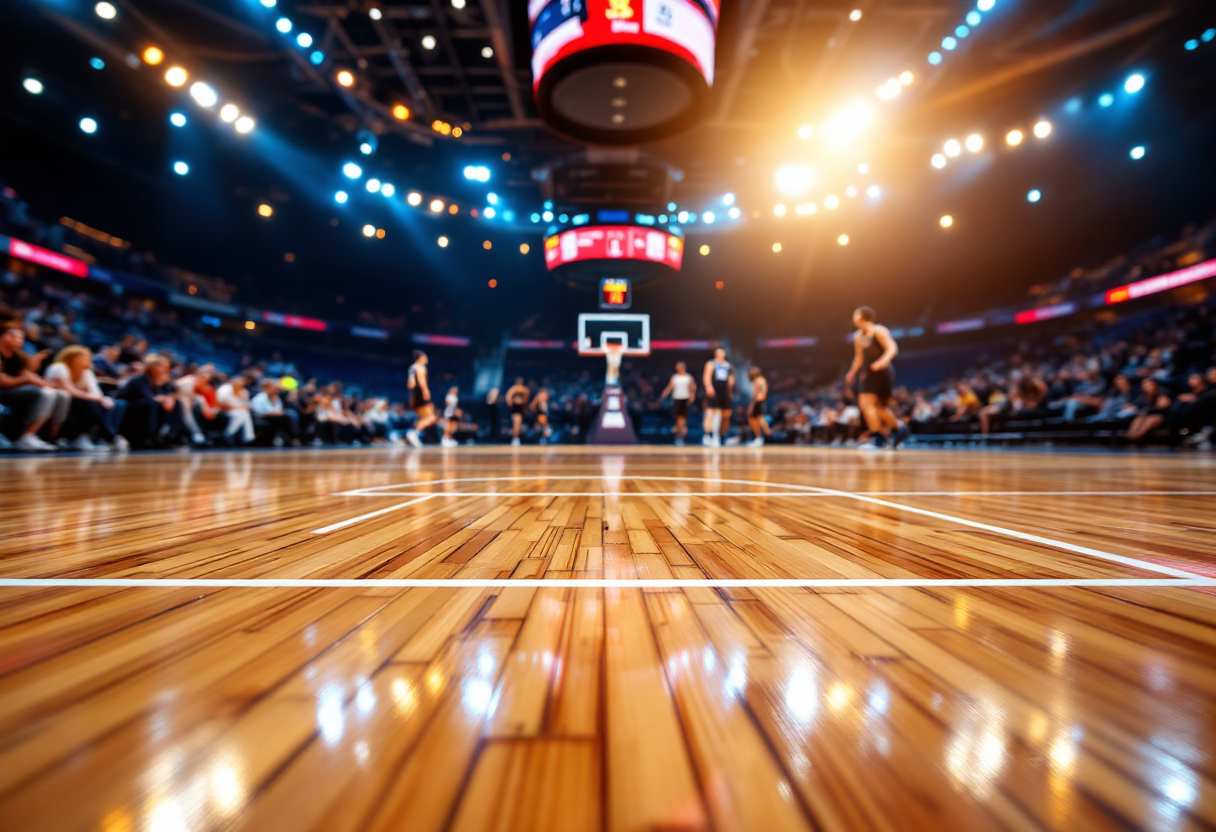 Logo ufficiale di Eurobasket 2025 con pallone da basket