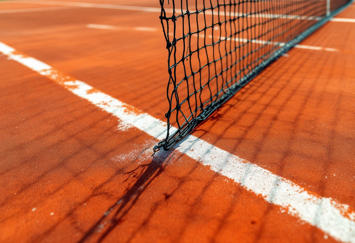 Flavio Cobolli in azione durante un torneo di tennis