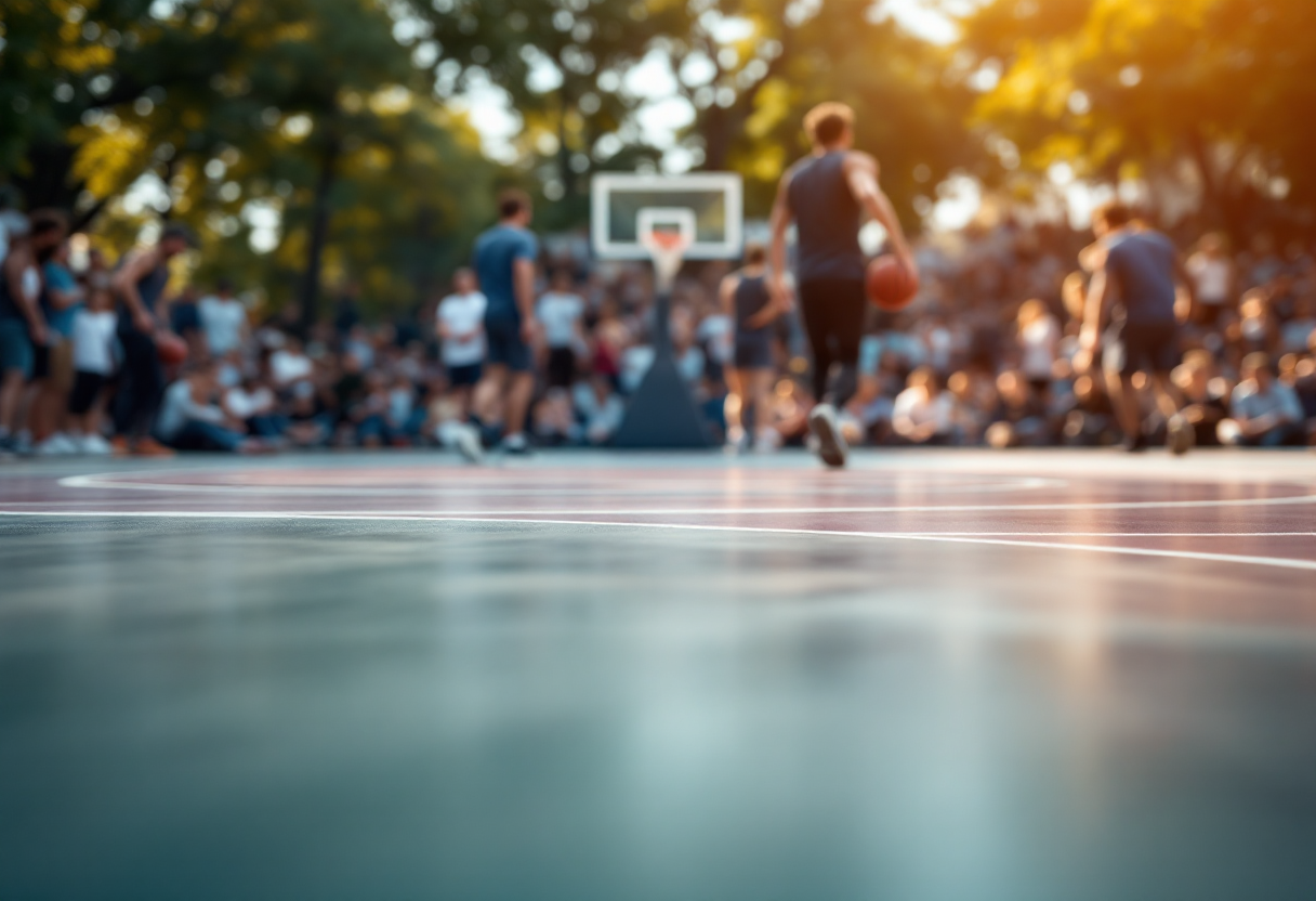 Giocatori italiani in azione nel campionato di Serie A di basket