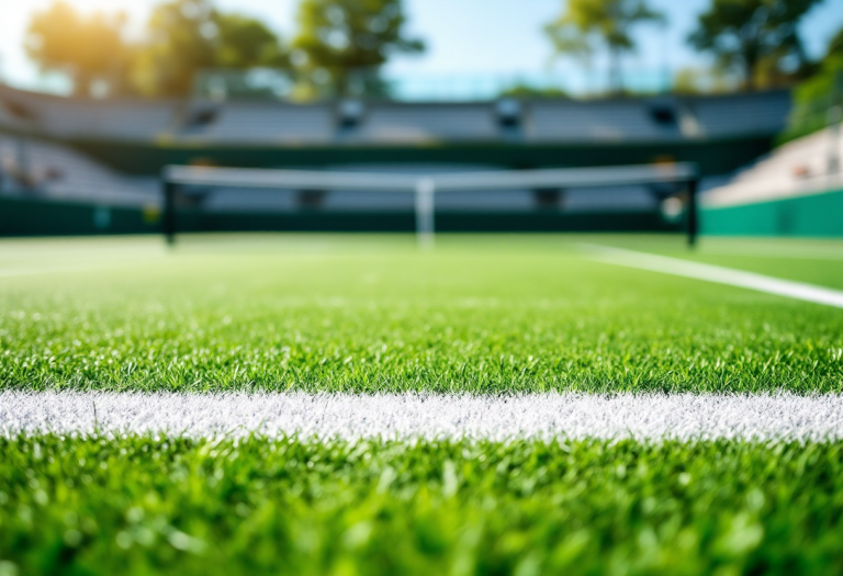 Giovanni Mpetshi Perricard in azione sul campo da tennis