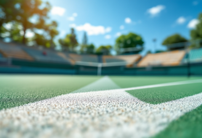 Jannik Sinner in azione durante un torneo di tennis nel 2024