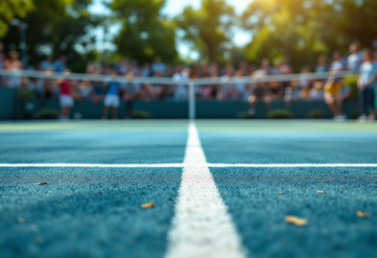 Joao Lucas Reis da Silva in azione sul campo da tennis