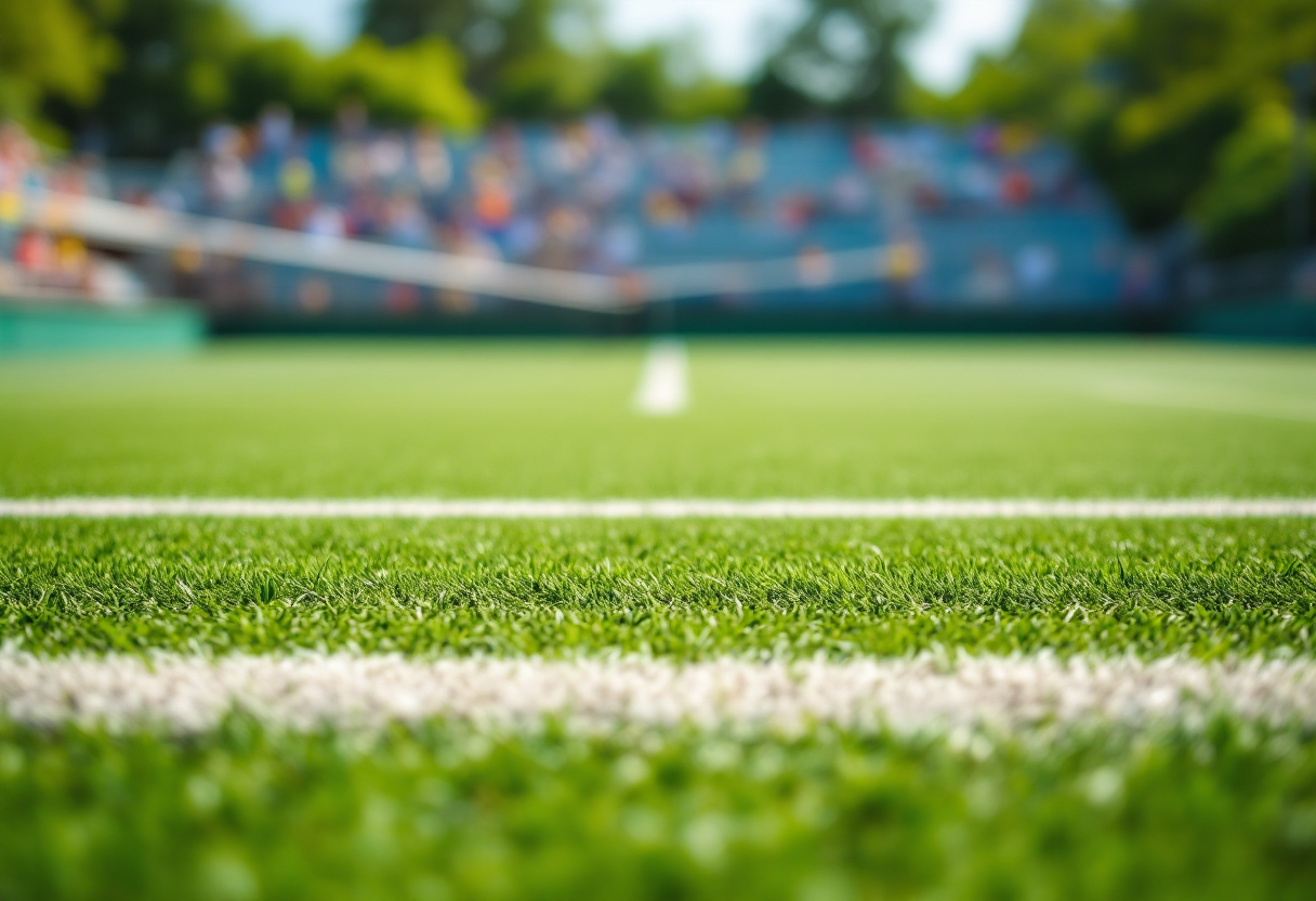 Lucrezia Stefanini durante il match al WTA 250 di Auckland