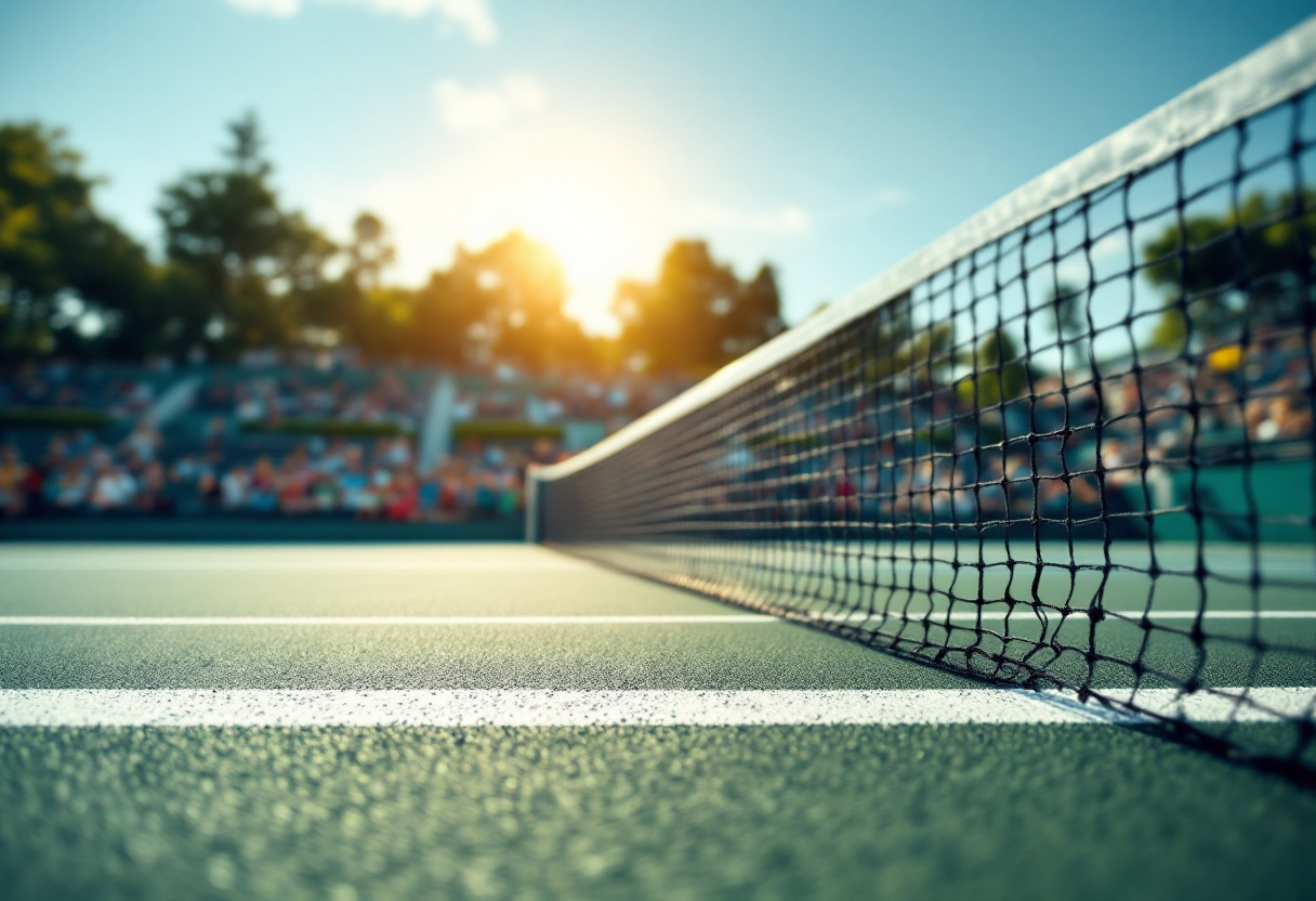 Lucrezia Stefanini durante la vittoria nel WTA di Auckland