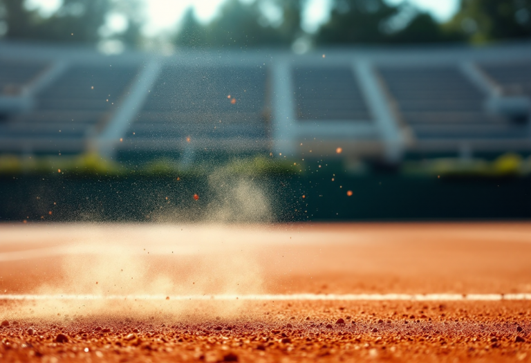 Mahut e Sinner durante una partita di tennis