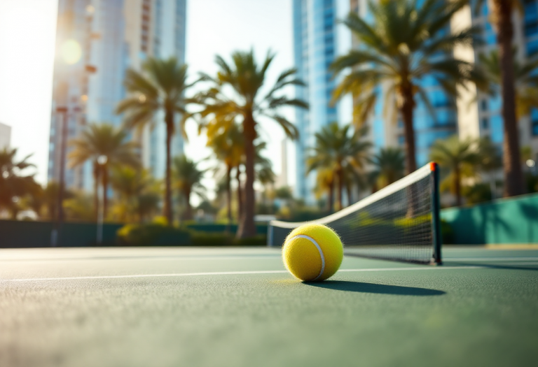 Martín Landaluce in azione durante un torneo di tennis a Dubai