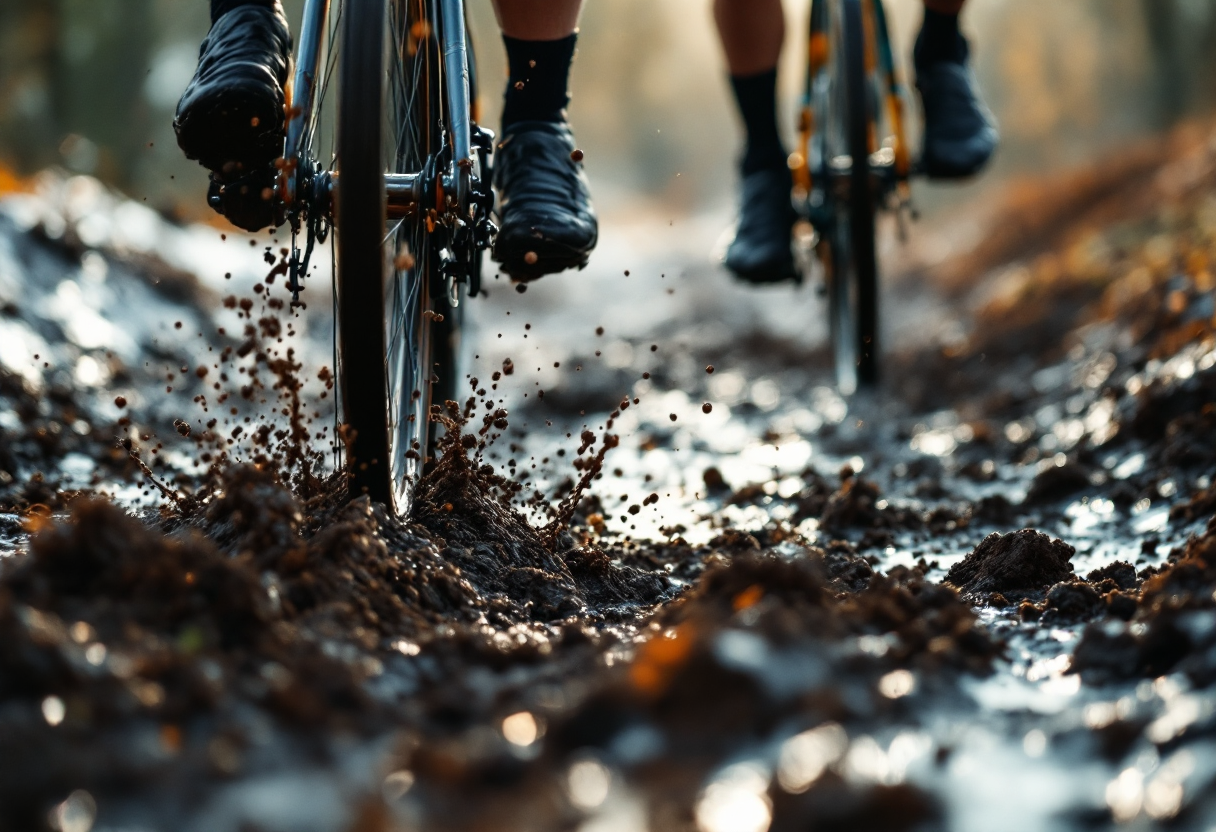 Mathieu Van der Poel in azione durante il ciclocross di Besançon