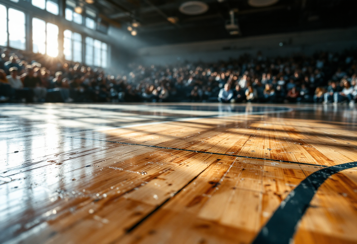 Giocatori del Napoli Basket in azione durante una partita