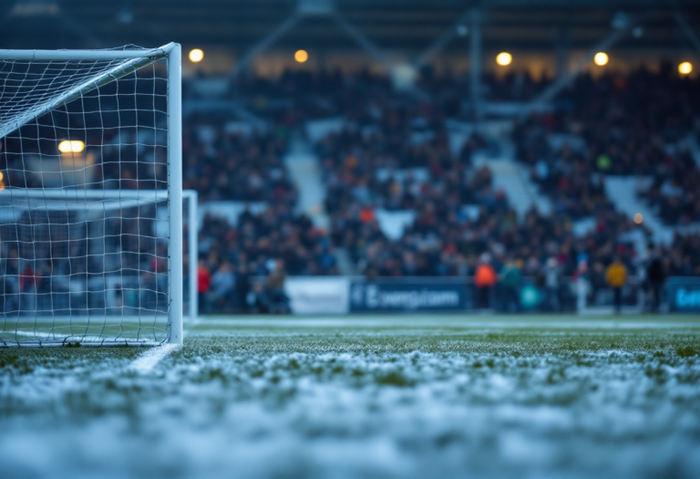 Giocatori di calcio dilettantistico in azione durante una partita